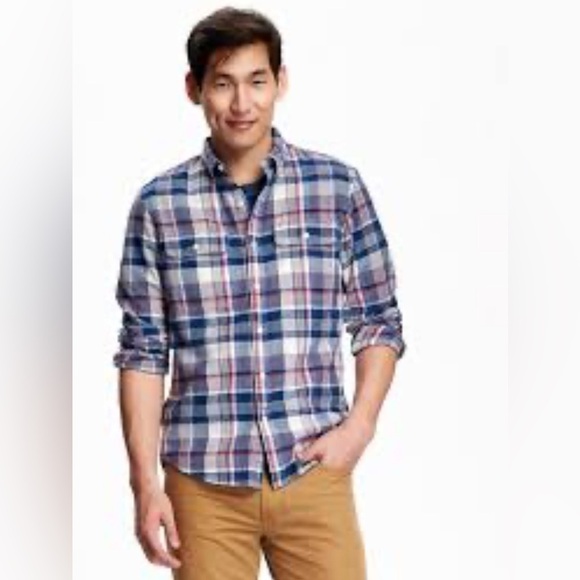 Old Navy Slim Fit Plaid Flannel Shirt - Picture 1 of 5